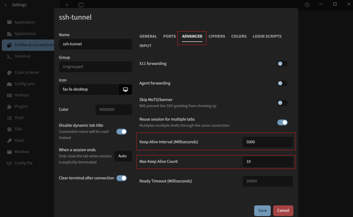 ADVANCED配置界面
